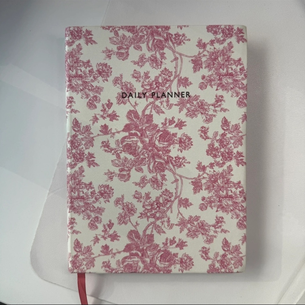 Pink toile daily planner
